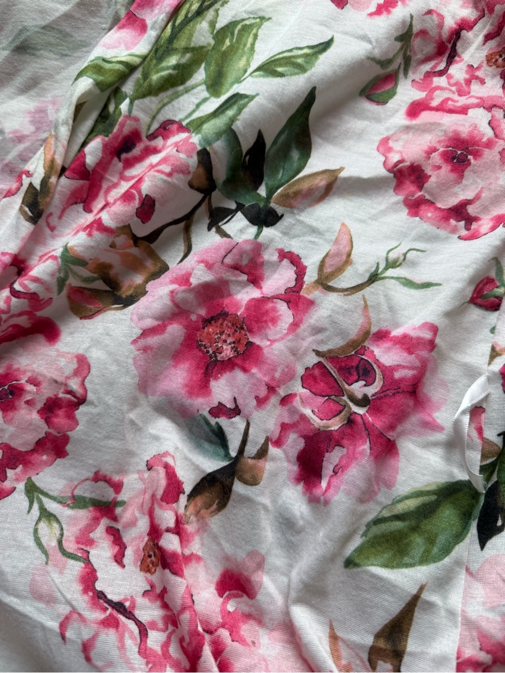 Show Me Your MuMu White Floral Kimono Robe with Pink Flowers - Picture 3 of 4